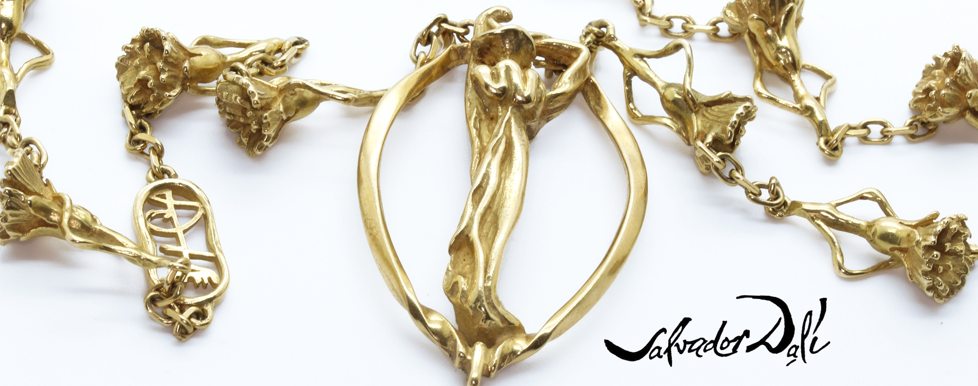 Salvador Dali Limited Edition Gold Figurine Necklace